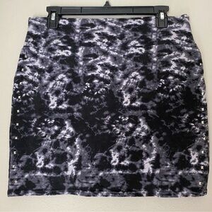 CottonOn Black Tie Dye Acidwash Studded Mini Skirt size XL